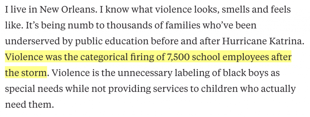 From “Culture of blaming black folk keeps us from aiming at real sources of violence” - Hechinger Report: February 6, 2016