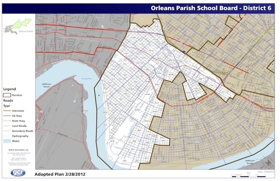 OPSB District 6 covers a large swath of Uptown New Orleans, including the Audubon, Carrollton, Hollygrove and Gert Town neighborhoods.